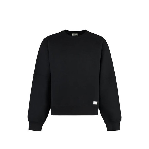 Saint Laurent Embroidered Logo Black Cotton Sweatshirt - NWT